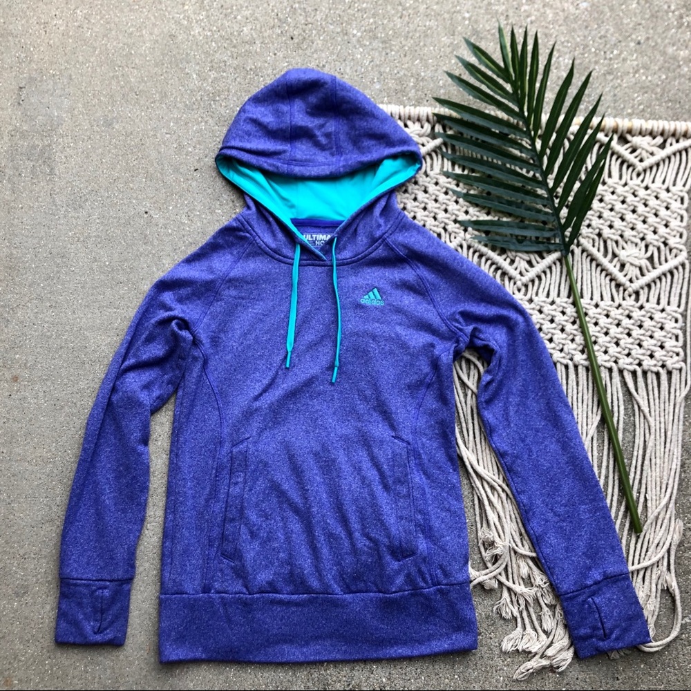 Adidas Ultimate Hoodie Fleece Lined Size XS Purple